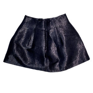Theory Black Shimmer Pleated Mini Skirt